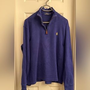 Mens Polo Sweater Large Blue